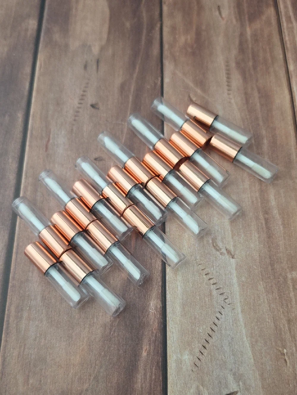 Rose Gold Lip Gloss Tubes - Clear Caps